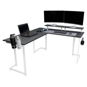 Techni+Sport+Warrior+L-Shaped+Gaming+Desk-White