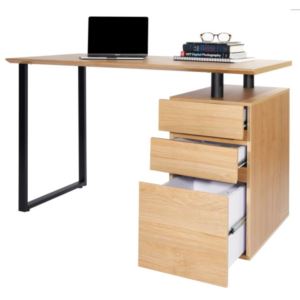 Techni+Mobili+Computer+Desk+with+Storage+%26+File+Cabinet%2C+Pine