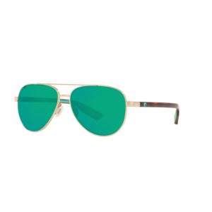 Peli+Brushed+Gold+Sunglasses+w%2F+Polarized+580P+Green+Mirror+Lens