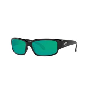 Caballito+Shiny+Black+Sunglasses+w%2F+Polarized+580P+Green+Lens