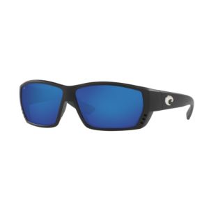 Tuna+Alley+Matte+Black+Sunglasses+w%2F+Polarized+580G+Blue+Mirror+Lens
