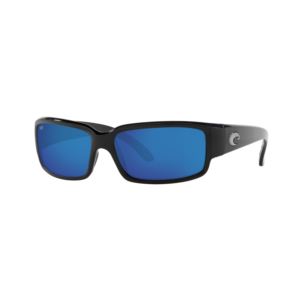Caballito+Shiny+Black+Sunglasses+w%2F+Polarized+580G+Blue+Mirror+Lens