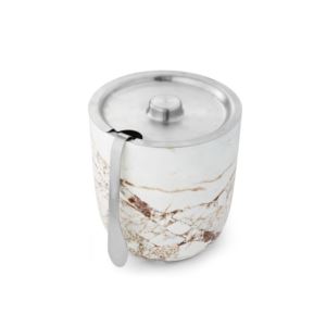 68oz+Stainless+Steel+Ice+Bucket+w%2F+Tongs+Calacatta+Gold