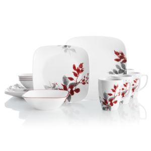 Boutique+Kyoto+Leaves+16pc+Square+Dinnerware+Set