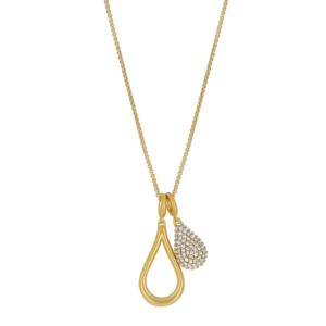 Pave+Teardrop+Charm+Necklace
