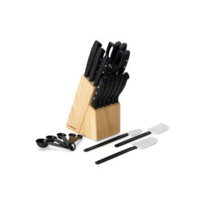 22pc+Triple+Rivet+Stainless+Steel+Knife+Block+Set