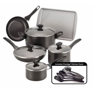 15pc+Nonstick+Cookware+Black