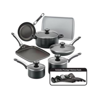 17pc+High+Performance+Nonstick+Cookware+Set+Black
