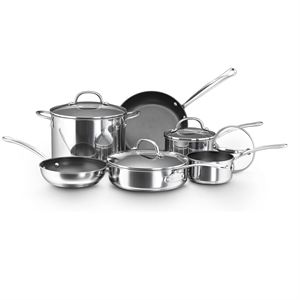 10pc+Millenium+Stainless+Steel+Nonstick+Cookware+Set