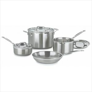 Cuisinart+MultiClad+Pro+7+Piece+Stainless-Steel+Cookware+Set