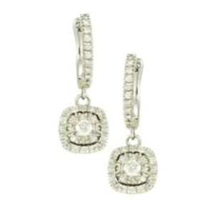 Antwerp+diamonds+new+%22Double+Cushion+Dangle%22+earrings+with+70+round+brilliant+dias+in+14K+wg.