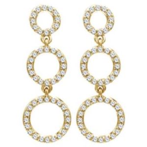 Antwerp+Diamonds+%22Triple+Circle%22+drop+earrings+in+14K+yg+with+96+rd+br+dias+totaling+.85+cts+tw.