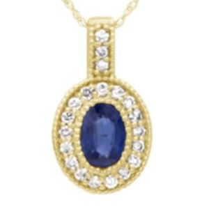 Double+Dose+of+Milgrane+Sapphire+Necklace+in+14k+Yg+with+center+genuine+oval+sapphire+and+22+dias