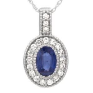 Double+Dose+of+Milgrane+Sapphire+Necklace+in+14k+wg+with+center+genuine+oval+sapphire+and+22+dias