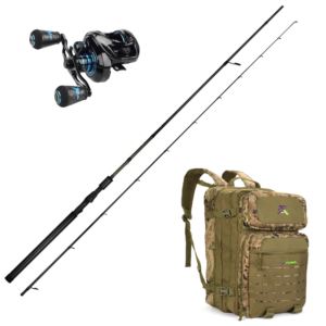Baitcasting+Rod+and+Reel+with+Sandstorm+Backpack