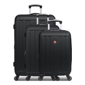 6297+3pc+Expandable+Hardside+Spinner+Luggage+Set+Black