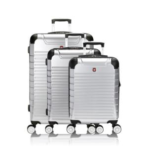 7782+Expandable+3pc+Hardside+Luggage+Set+Silver