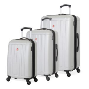 6297+3pc+Expandable+Hardside+Spinner+Luggage+Set+Silver