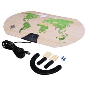 Wood+Patterned+World+Map+TV+Antenna