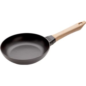 8%22+Cast+Iron+Fry+Pan+w%2F+Wooden+Handle+Matte+Black