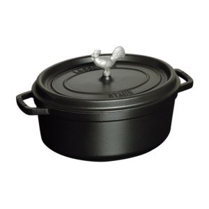 Cast+Iron+5.75+Qt+Coq+Au+Vin+Cocotte+Matte+Black
