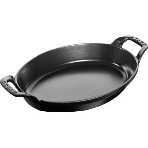 11%22x+8%22+Oval+Cast+Iron+Baking+Dish+Matte+Black