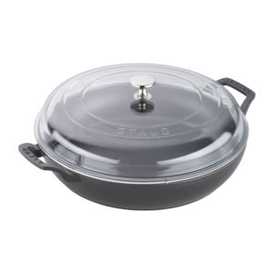 3.5qt+Cast+Iron+Braiser+w%2F+Glass+Lid+Matt+Black