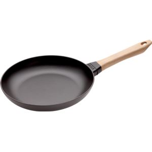 10%22+Cast+Iron+Fry+Pan+w%2F+Wooden+Handle+Matte+Black
