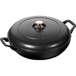 3.5qt+Cast+Iron+Braiser+Matte+Black