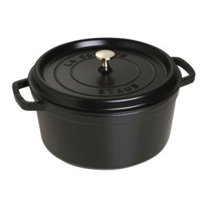 Cast+Iron+7qt+Round+Cocotte+Matte+Black
