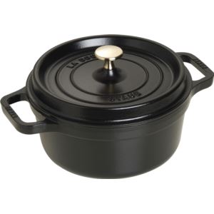 2.75qt+Cast+Iron+Round+Cocotte+Matte+Black