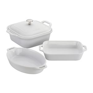 4pc+Ceramic+Baking+Dish+Set+White