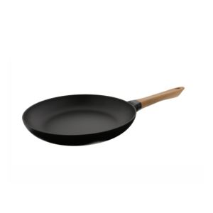 Cast+Iron+11%22+Fry+Pan+w%2F+Beechwood+Handle+Matte+Black