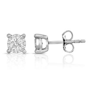 Diamond+Solitaire+.50twt+Stud+Earrings