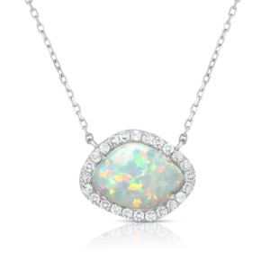 Deco+Opal+%26+White+Sapphire+Necklace