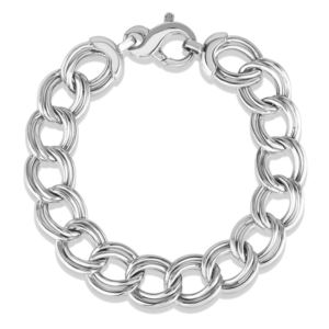 Curb+Link+Sterling+Silver+Bracelet