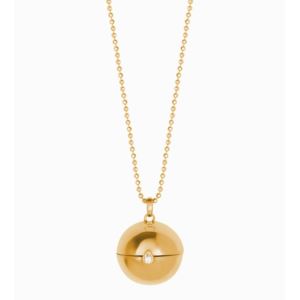 Diamond+Teardrop+Capsule+Necklace+Gold