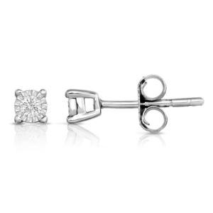 Diamond+Solitaire+.10twt+Stud+Earrings