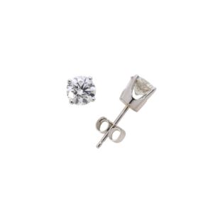 14k+White+Gold+Diamond+Solitaire+Earrings+.20twt