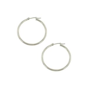 14k+White+Gold+30mm+Hoop+Earrings