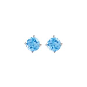 5mm+Blue+Topaz+Earrings