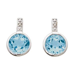 Diamond+%26+Blue+Topaz+Earrings