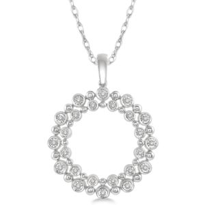 Twin+Halo+.15twt+Diamond+%26+White+Gold+Necklace