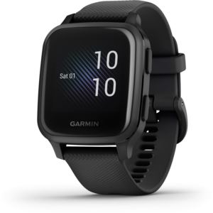 Venu+Sq++Music+Edition%2C+Slate+Aluminum+Bezel+with+Black+Case+and+Silicone+Band