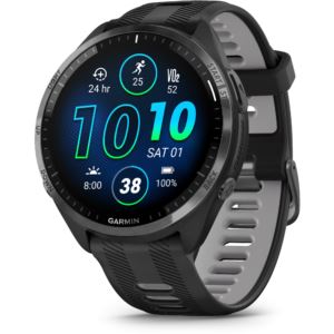Forerunner+965%2C+Carbon+Gray+DLC+Titanium+Bezel+with+Black+Case+and+Black+Silicone+Band