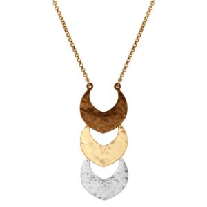 Tri-tone+Linear+Pendant+Necklace