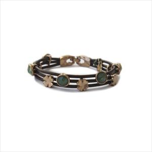 Clover+Leather+Bracelet