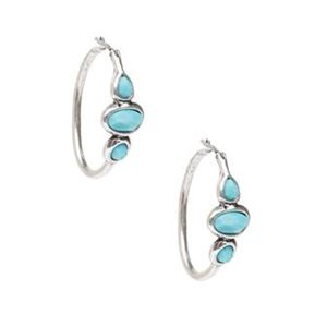 Turquoise+Hoop+Earrings