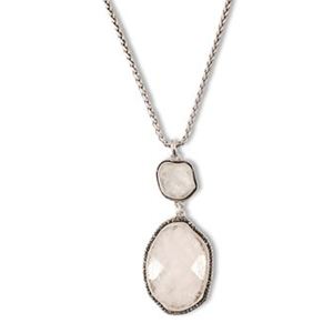 Silver+Organic+Stone+Pendant