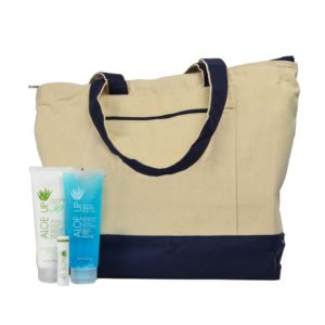 Aloe+Up+Canvas+Tote+with+White+Collection+Sunscreen